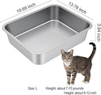 Large High Sided Stainless Steel Cat Litter Box | Sturdy Metal, Odor-free, Cat Litter Non-stick and Easy to Clean, Ideal for Indoor Cats, Kittens and Multicat Houses