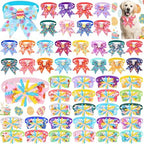Huhumy 50 Pcs Easter Dog Bow Ties Easter Dog Collars Bulk by Huhumy