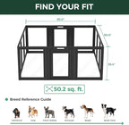 FXW AuraSpace Clear Acrylic Indoor Dog Playpen, 35" H, 12 Panels, Black | Open View, Modern Home Fit, No Climbing Bars, Tool-Free Setup, For Medium Dogs