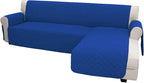 Easy-Going Reversible L-Shape Sectional Couch Cover, Small, ClassicBlue | Soft Sofa Slipcover For Dogs, Fits Left/Right Chaise Lounge Protector, Water Resistant Mat For Living Room