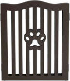 Pet Gate, Wooden Free Standing Dog Gate for Small Dogs and Cats. Great Folding Fence for Doorways, Halls, Stairs. Espresso