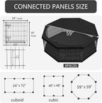 PETIME Foldable Metal Dog Exercise Pen/Pet Puppy Playpen Kennels Yard Fence Indoor/Outdoor 8 Panel 24" W x 30" H with Top Cover and Bottom Pad