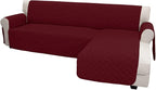 Easy-Going Reversible L-Shape Sectional Couch Cover, X-Large, Christmas Red | Soft Sofa Slipcover For Dogs, Fits Left/Right Chaise Lounge Protector, Water Resistant Mat For Living Room