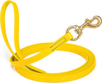 Viper Biothane K9 Working Dog Leash Waterproof Lead for Tracking Training Schutzhund Odor-Proof Long Line with Solid Brass Snap for Puppy Medium and Large Dogs, 10ft Lemon Yellow