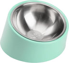 SuperDesign Mess Free 15° Slanted Bowl for Dogs and Cats, Tilted Angle Bulldog Bowl Dog Feeder, Non-Skid & Non-Spill, Easier to Reach Food L/2 Cup Teal