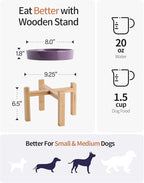 8.66 in Purple Dog Bowl Ceramic Slow Feeder for Medium Large Dogs,Elevated/Raised Slow Feeding Dog Food Water Dish Heavy Weighted,Puppy Bowl for Fast Eaters,Puzzle Eating Bowl Maze