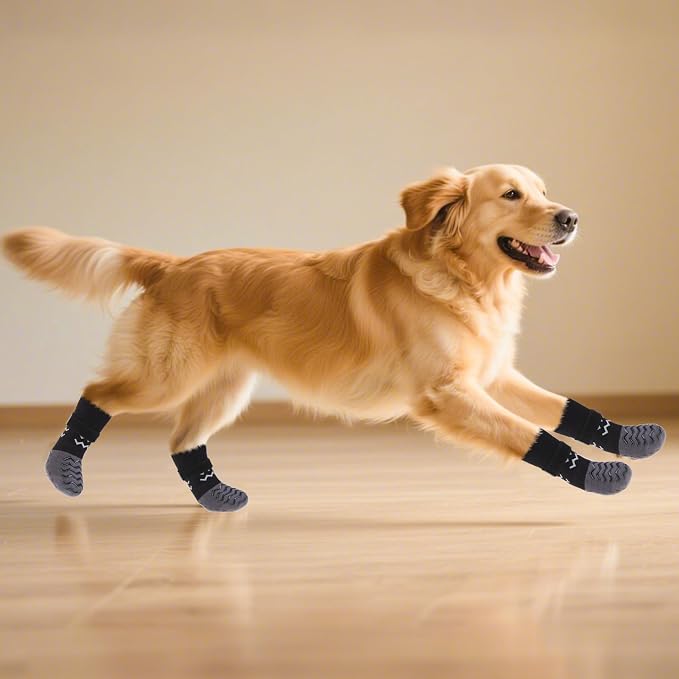 Dog Socks Shoes for Hot Pavement to Prevent Licking Paws, Summer Anti Slip Pet Booties with Grip Traction Control for Hardwood Floors, Grippy Boots & Paw Protectors for Small Medium Large Senior Dogs