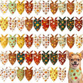 Preboun 50 Pcs Fall Paw Print Dog Bandanas Bulk, Autumn Thanksgiving Party by Preboun