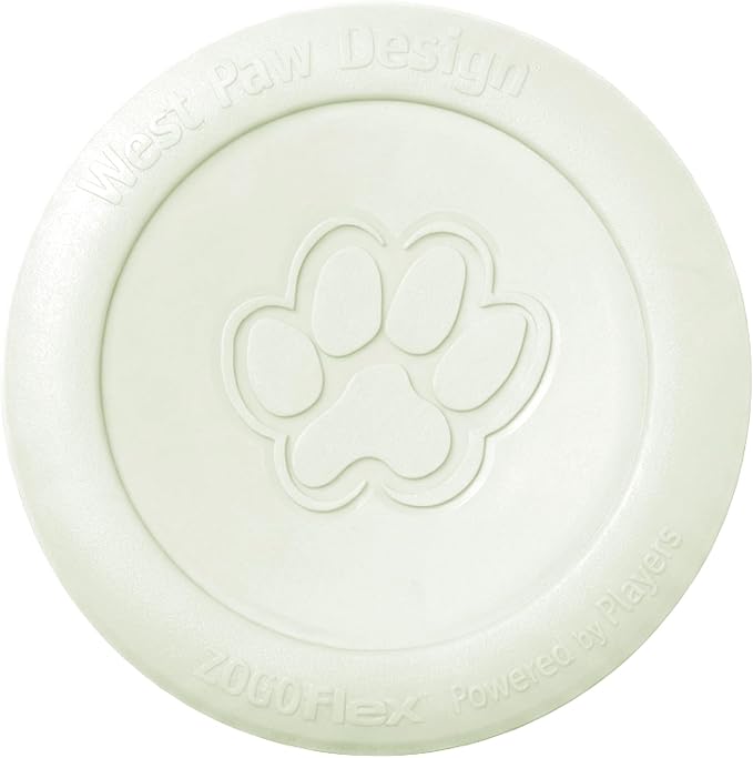 WEST PAW Zogoflex Zisc Dog Flying Disc, High Flying Aerodynamic Disc for Dogs Puppy – Lightweight, Floatable Disc for Fetch, Tug of War, Catch, Play – Doubles as Food/Water Bowl, Large 8.5", Glow
