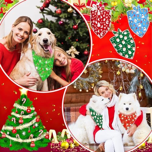 30 Pcs Christmas Dog Bandanas Bulk Adjustable Xmas Dog Scarves Bibs Winter Puppy Bandanas Pet Neckerchief Washable Holiday Bandana for Small Medium Large Dog Cat Pet Grooming Accessories - Image 7