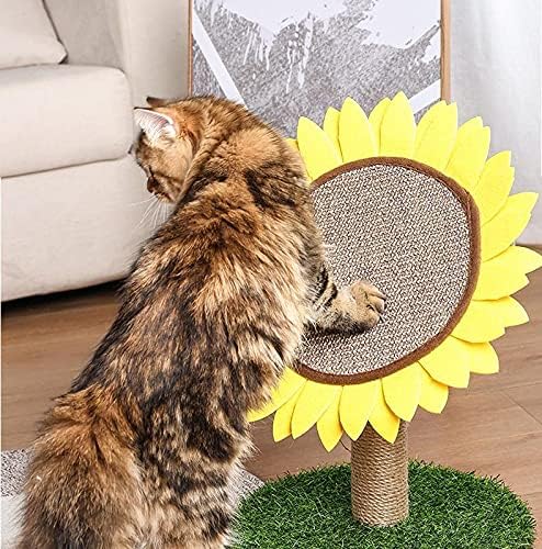Sunflower Cat Scratching Post with Sisal Covered, Cat Claw Scratcher Pole for Kitten, Flower Cat Tree Furniture Scratch Post