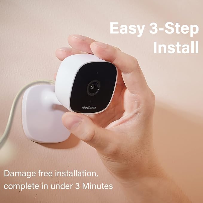 AlfredCam Indoor Wireless Security Camera, 1080P, 24/7 Continuous Recording | Baby/Pet/Nanny Cam, Motion Detection, Night Vision, Two-Way Audio, No Subscription, Quick Setup, Phone as Monitor