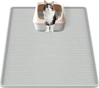 Silicone Cat Litter Box Mat 24"x 17" Extra Large Cat Rubber Mat | Cat Mat for Litter Box, Non-Slip, Waterproof Cat Litter Trapping Mat with Raised Edge, Kitty Litter Mat for Floor, Easy Clean