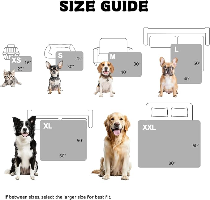 Waterproof Calming Dog Blanket for Large Dogs, Noiseless Soft Plush Pet Blanket for Bed, 500GSM Thick Faux Fur Pet Throw, Cozy Couch Furniture Protection Washable, Cream, 60x80IN