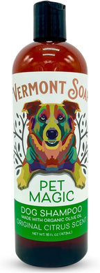 Vermont SOAP Organics Pet Shampoo - Infused with Organic & Natural Olive Oil, Coconut & Aloe Vera Dog Shampoo for Sensitive Skin - USDA Certified Grooming Pet Shampoo - Original Citrus (16oz) | Original Citrus scent, organic olive oil, coconut & aloe v...
