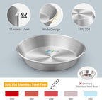 6-Pack 304 Stainless Steel Cat Food Bowls, Non-Slip Basic Dishes | Shallow Whisker-Friendly Silicone Water Metal Bowls, Easy to Clean Indoor Flat Plates for Cat, Kitten, Small Dog (5.9")