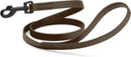 Dogline Biothane Waterproof Dog Leash Strong Coated Nylon Webbing with Black Hardware Odor-Proof Easy to Clean High Performance for Small or Large Dogs Made in USA 4 or 6 ft Lead, Dark Chocolate Brown