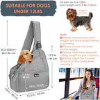 SlowTon Pet Dog Sling Carrier, Hands Free Hard Bottom Papoose Small Animal Puppy Up to 11 lbs Travel Bag Tote Breathable Mesh Support Adjustable Padded Strap Pocket Safety Belt Machine Washable
