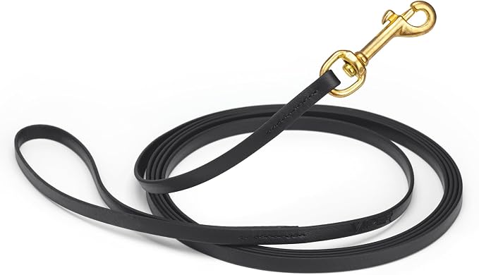 Viper Biothane K9 Working Dog Leash Waterproof Lead for Tracking Training Schutzhund Odor-Proof Long Line with Solid Brass Snap for Puppy Medium and Large Dogs, 33ft Black