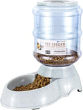 Flexzion Gravity Pet Feeder, Dog and Cat Food Dispenser, 1-Gallon Capacity | Self-replenishing dry food station with non-skid feet and a carry handle; holds approximately 4-6 lb of kibble.