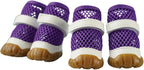 HDKUW Dog Shoes for Hot Pavement,Mesh Breathable Waterproof Dog Booties,Anti-Slip Sole and Skid-Proof Paw Protector,Outdoor Hiking Dog Boots for Small Medium Dogs Purple 3#