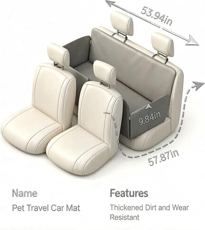 Dog Car Seat Cover,100% Waterproof Pet Backseat Cover,Car Seat Cover for Dogs,Duty Scratch Proof Nonslip Backseat Dog Cover for Car/SUV/Truck