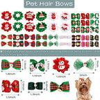 PET SHOW 100pcs/Pack Christmas Small Dog Hair Bows + Dog Bowties + Puppies Collar Flowers Attachment Grooming Set for Holiday Parties Costumes Accessores - Image 3