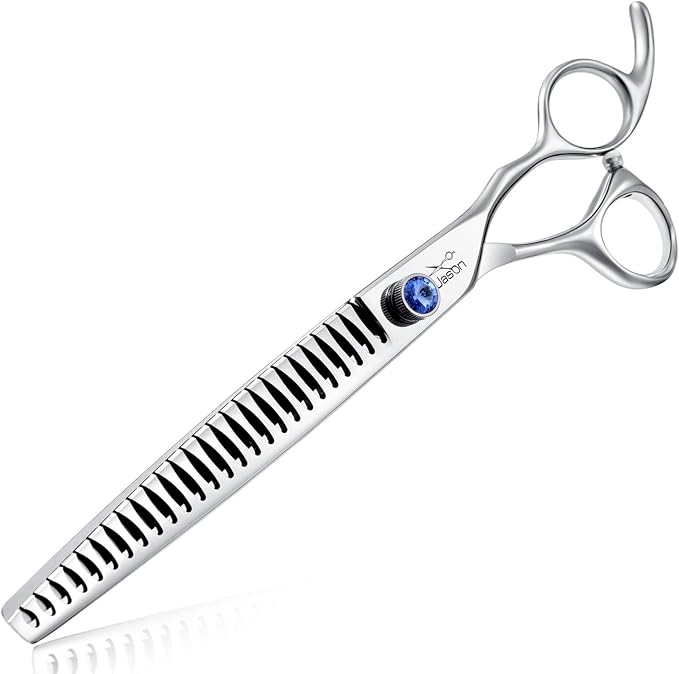JASON Dog Grooming Chunker Scissors - 8" Blending Thinning Shears 26 Tooth | Ergonomic Cats Scissor Texturizing Shear Pets Trimming Kit with Offset Handle, Sharp, Comfortable, Gift