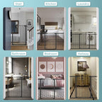 Fairy Baby 38" Extra Tall Baby Gate for Doorways, 76.4"-81.8" Extra Wide Long Dog Gate Indoor for House Stairs, Metal Pressure Mounted Walk Through Swing Safety Gate for Kids Pets, Black