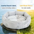 Small Dog Bed for Small Dogs, Cat Bed for Indoor Cats, Cooling Pet Bed for Puppy, Reversible Design with Cool-Touch Summer Side, Machine Washable with Non-Slip Bottom 30 Inch