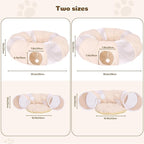 Ownpets Collapsible Cat Tunnel Toy - 2-in-1 Interactive Play Tunnel for Cat up to 18 lbs, Tear-Resistant Mesh, Fold to 2 Inches Thick, Portable Cat Exercise & Entertainment Tunnel, 12" Diameter, Khaki