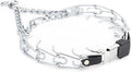 Herm Sprenger Chrome Plated Steel Dog Collar with Quick Release ClicLock Buckle and Biothane Insert Training Collar for Dogs Made in Germany (Black, 23in x 3.2mm(Neck Size up to19-20in))