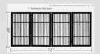 Urnporium Pet Dog Gate Freestanding, Strong Durable Folding Wooden Fence, Portable Acacia Hardwood Safety Barrier for Indoor & Outdoor Use (Black Pet Gate, 4 Panel 30" Tall)