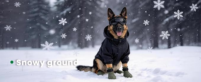 Dog Shoes for Hot Pavement - Comfortable Paw Protection for Medium & Large Dogs, Adjustable Strap & Non-Slip, Easy-Clean, Outdoor Sports Boots, Dog Booties for Summer Rain (Green, XL)