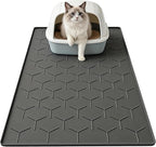 Garoopion Silicone Cat Litter Mat 34×22 inch, Easy to Clean, Black | Waterproof Silicone Mat with Raised Edges, Catch Litter, Protect Floor from Urine, Multi-Use for Dog/Sink/Kitchen/Boots