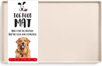 DogBuddy Dog Food Mat – Waterproof Dog Bowl Mat for Food and Water, Silicone Pet Feeding Mats for Floors, Non-Slip Placemat with High Edges for Dogs Bowls, Puppy Essentials (L: 24" x 16", Vanilla)