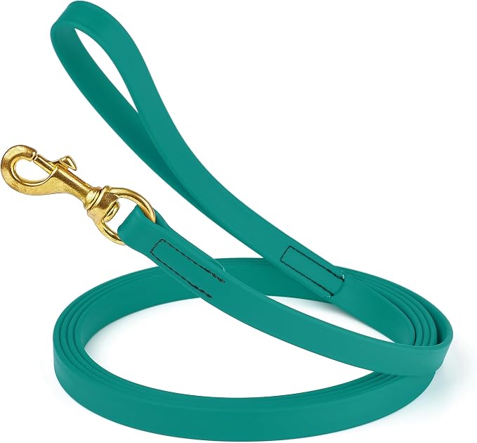 Viper Biothane K9 Working Dog Leash Waterproof Lead for Tracking Training Schutzhund Odor-Proof Long Line with Solid Brass Snap for Puppy Medium and Large Dogs, 33ft Blue Aqua