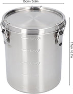 Metal Dog Food Storage Container, Stainless Steel Airtight Pet Food Canister with Lid, Cat Dog Food Holder Bin Cookie Jar Treats Container for Home Kitchen Farmhouse (2500ML)
