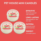 Pet House Mini Candles for Pet Odor Made with Natural Soy Wax, Plant Based, Dog and Cat Friendly Scented Candles, Watermelon Mojito Pack of 3