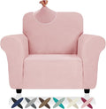 ZNSAYOTX Chair Cover with Arms (30"-47"), New Striped Sofa Chair Covers for Living Room, Dogs Pet Friendly Anti-Slip Chair Protector Spandex Armchair Slipcovers (Rose, Chair)
