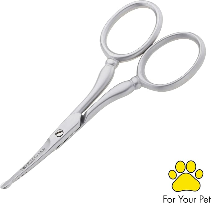 Tweezerman Pet Grooming Scissors-Rounded Tip Trimming Scissor for Dogs/Cats