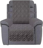Ameritex Waterproof Nonslip Recliner Cover Stay in Place, Dog Chair Cover Furniture Protector, Ideal Recliner Slipcovers for Pets and Kids (Dark Grey, 30'')