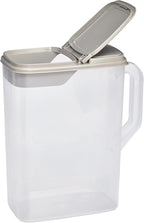 Buddeez Pet Food Storage Container - 8 Quart Capacity Dog / Cat Food & Bird Seed Container with Durable EZ Grip Handle, Flip Gray Lid (includes 1 Cup Clear Scoop) | Durable dry-food storage, For dog food, cat food or bird seed, Includes scoop, desk pet...