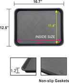 PetLike Boot Tray for Entryway Indoor, Pet Food Mat, 16.7 x 12.8 inch 2 Packs, Waterproof Shoe Tray for Indoor and Outdoor, Multi-Purpose Traysfor Boots, Shoes, Pets, Garden
