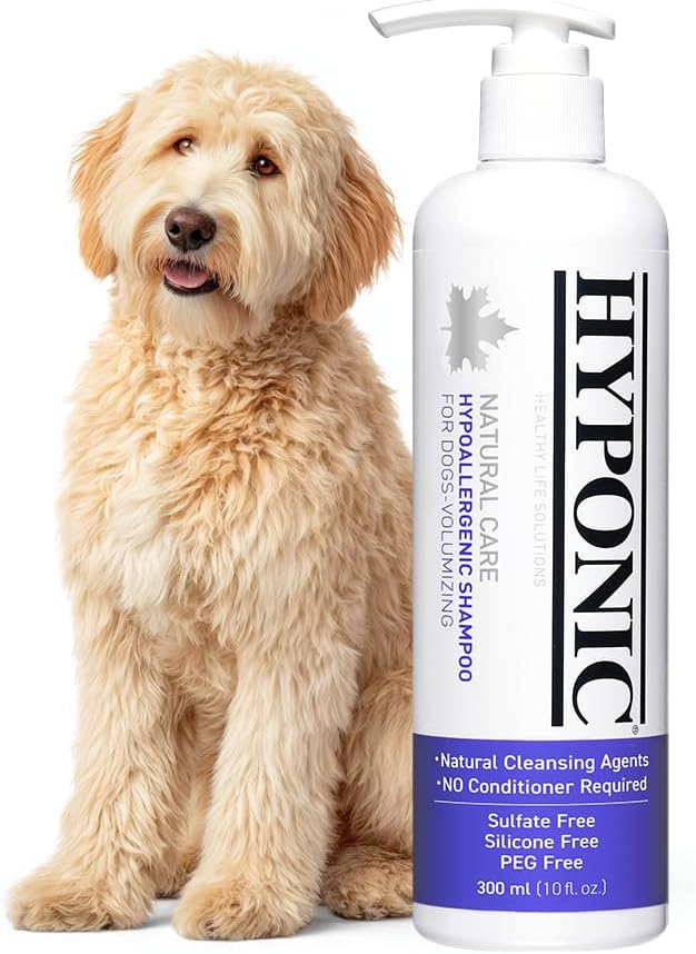 HYPONIC Hypoallergenic Premium Dog Shampoo (Volumizing, 10.1 oz) - Professional Dog Grooming Shampoo, Poodles, Bichons and/Dogs requiring Volume