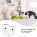 Glass Dog Treat Jars Set of 2,135oz+68oz Round Dog Cat Food Container with Bamboo Lids,Airtight Cat Treat Jar, Puppy Food Cookie Jar-Keep Fresh Crispy