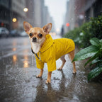 Dog Raincoat rain Jacket Raincoat Dogs Waterproof Small Medium Breeds Zip Closure Storage Pocket Harness Hole Yellow XXL