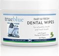 TrueBlue Parsley & Peppermint Fast and Fresh Dog Dental Wipes – Pre-Moistened Teeth Cleaning Pads - Non-Toxic, All-Natural Tooth Cleansing– 50 Count