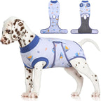 FUAMEY Dog Recovery Suit, Soft Surgical Suit for Dogs Onesie for Surgery | Cone Alternative after Surgery, Abdominal Wound Protector, Anti Lick Suit, Dog Onesie for Surgery Female Male Blue Boat XS