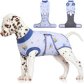 FUAMEY Dog Recovery Suit, Soft Surgical Suit for Dogs Onesie for Surgery | Cone Alternative after Surgery, Abdominal Wound Protector, Anti Lick Suit, Dog Onesie for Surgery Female Male Blue Boat S
